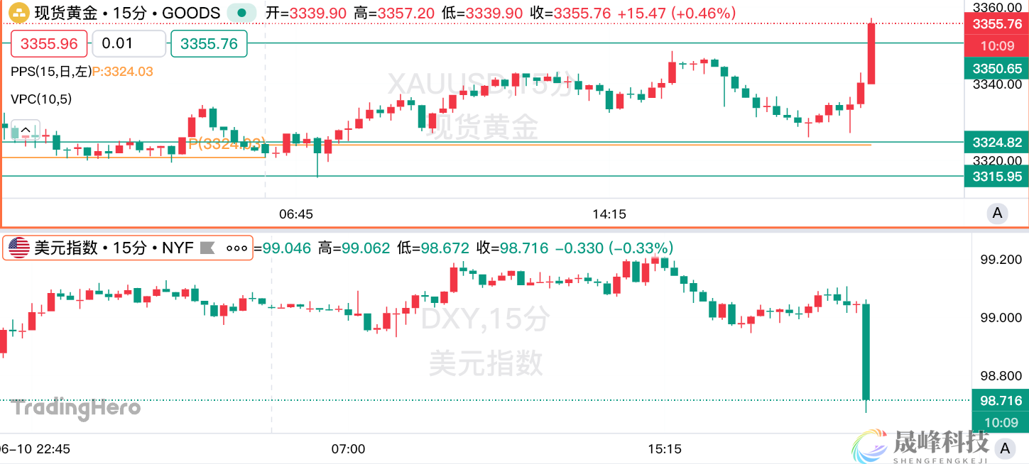 美国5月CPI全线低于预期，黄金一度上破3360美元！-市场参考-MT5搭建ST5搭建(图1)