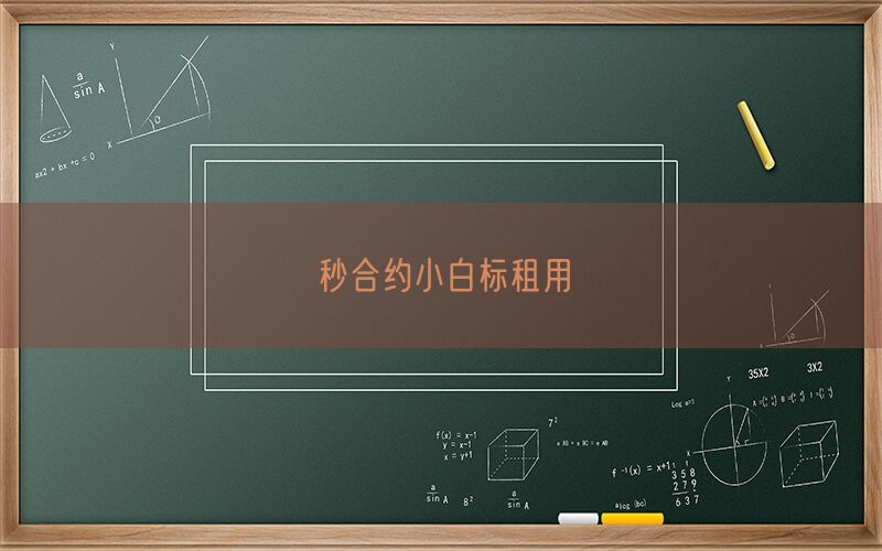 秒合约小白标租用(图1)