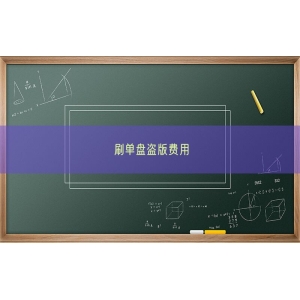 刷单盘盗版费用