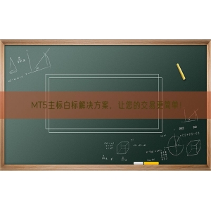 MT5主标白标解决方案，让您的交易更简单！